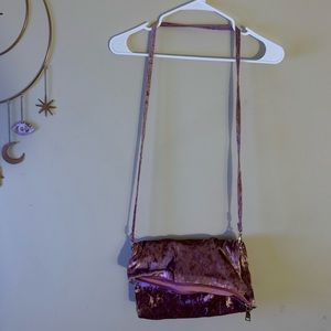 Pink velvet crossbody bag 💕